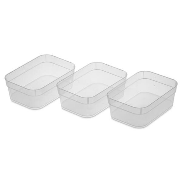 Set Of 3 Medium Storage Clear