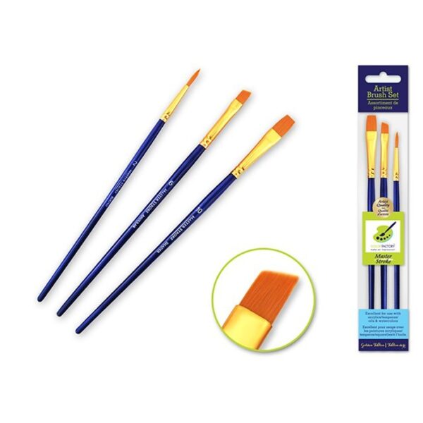 Master Stroke Artist Brush Set Flat Round &Angular