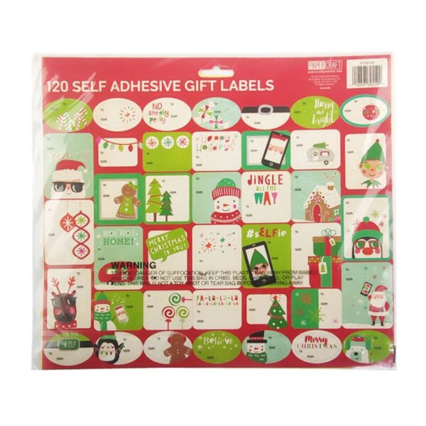 Self-adhesive gift labels