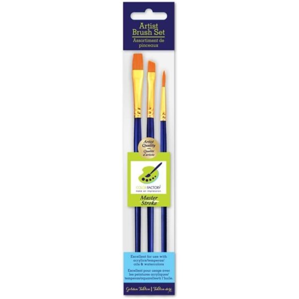 Master Stroke Artist Brush Set Flat Round &Filbert