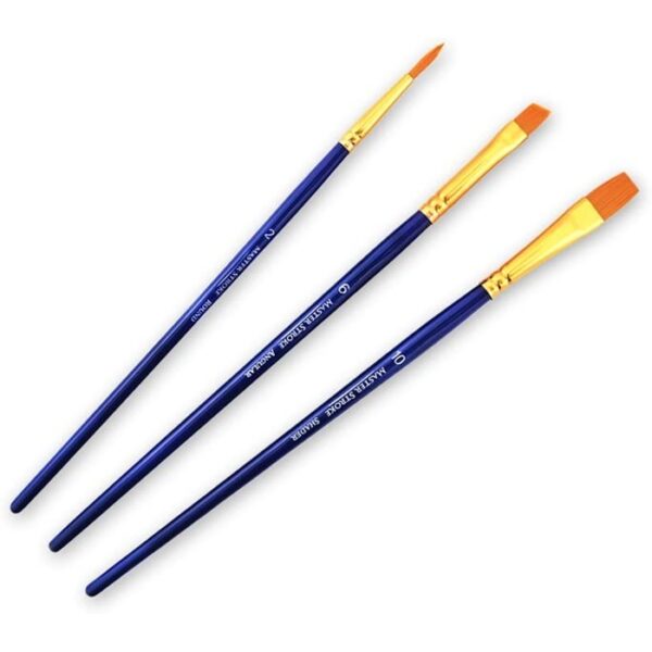 Master Stroke Artist Brush Set Flat#2 Flat#6 Round