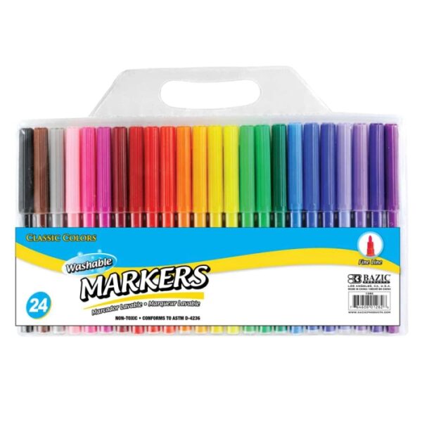 24 Classic Colors Fine Washable Markers