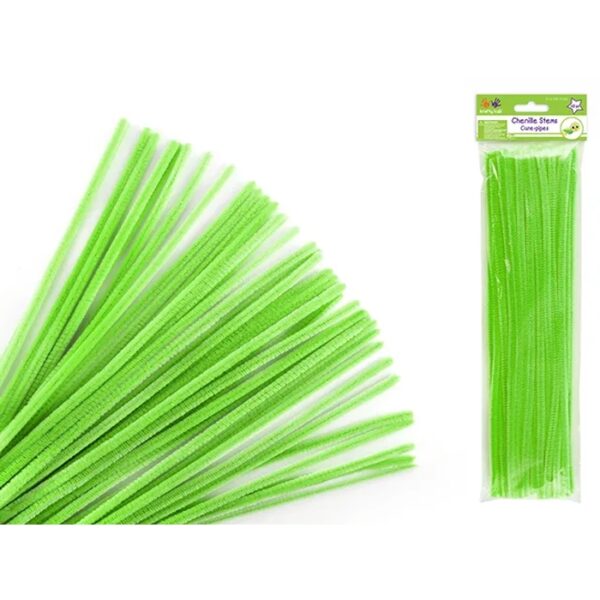 Chenille Stems 6mmx30 Cm Pipe Cleaners Lime Green
