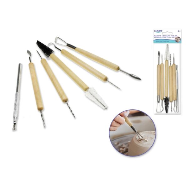 Cleaning & Detailing Tool Set 6 Pieces Assorted