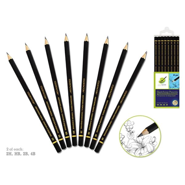 Sketching Pencils 8 Pieces Assorted