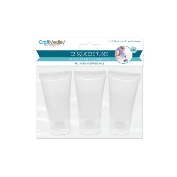 30ml Ez-Squeeze Clear Paint & Glue Tube x3
