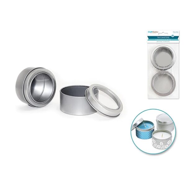 3cmx6cm Tin Canister x2 With Window