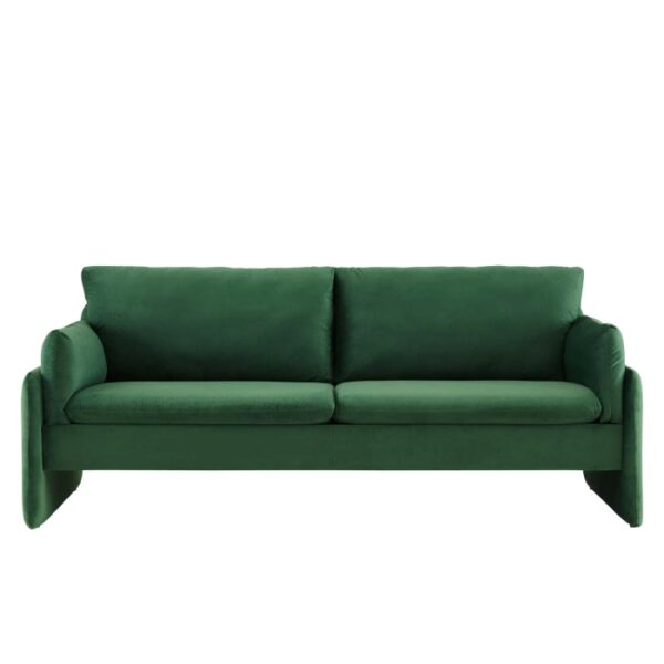 Indicate Performance Velvet Sofa In Emerald