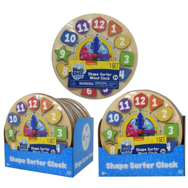 Blues Clues 12 Pieces Shape Sorter Wood Clock
