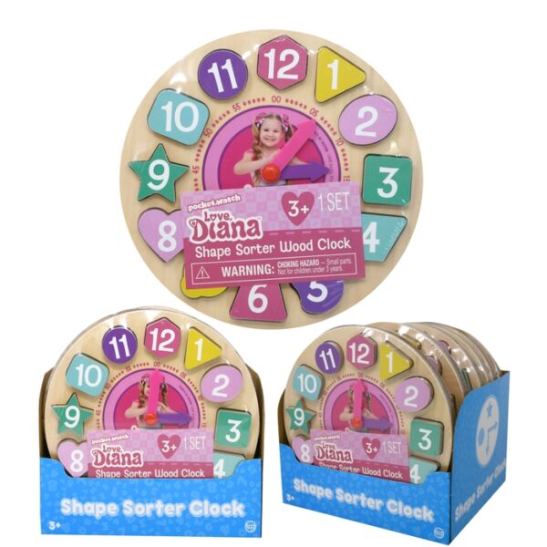 Love Diana 12 Pieces Shape Sorter Clock
