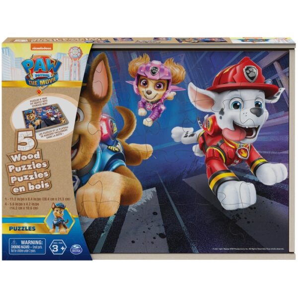 Paw Patrol Movie 5 Pack Wood Puzzle