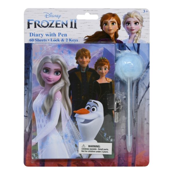 Frozen Diary With Pom Pen On Card