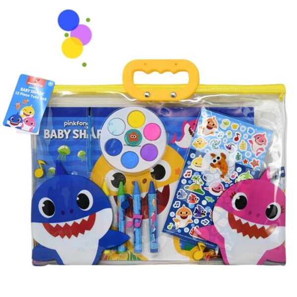 Baby Shark 12 Pieces Stationery In Zipper Tote Set