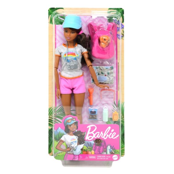 Mattel Barbie Hiking Doll Brunette With Puppy