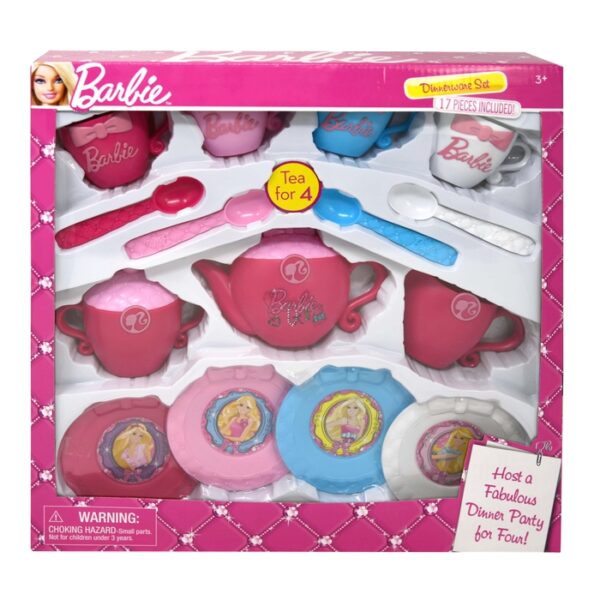 Barbie 17 Pieces Dinnerware Set In Window