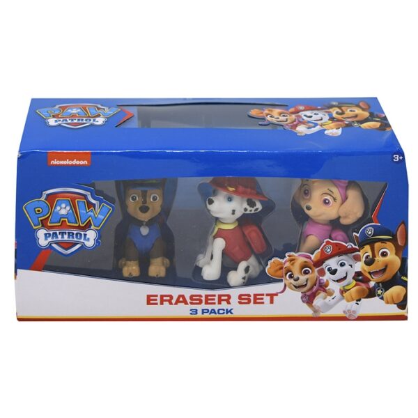 Paw Patrol 3 Pack Figural Erasers In Paper Box