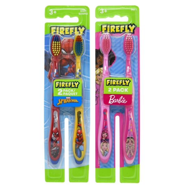 Barbie & Spiderman 2 Pack Toothbrush Assorted