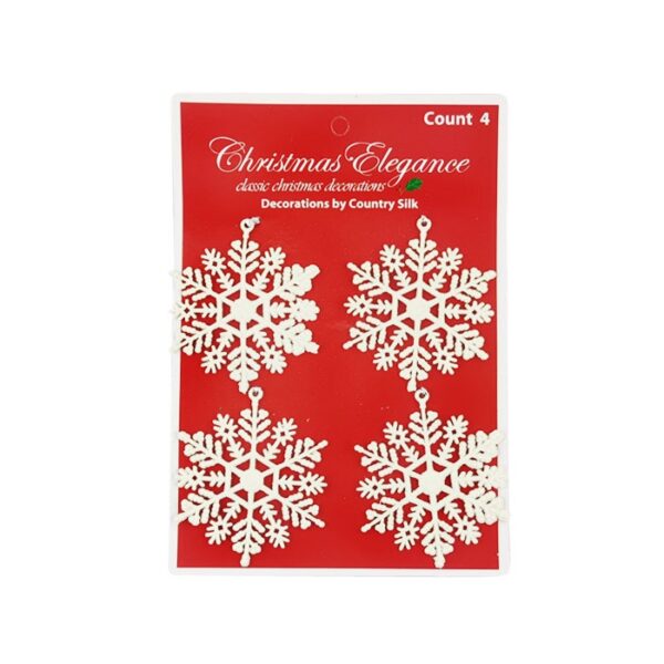 4 Pack Mini Snow Flk Orn