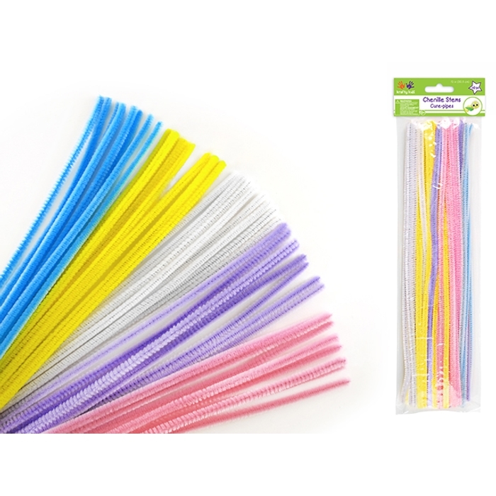 Pipe Cleaners Pastel Mix 6mmx30cm 40/pk