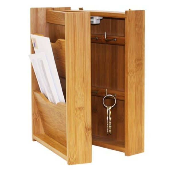 Letter Rack With Key Box Bamboo