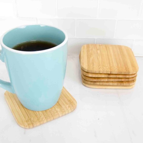 6Pk 4'' Bamboo coaster set