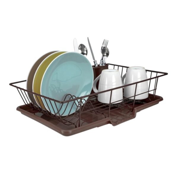 3 Pieces Dish Drainer Set Bronze 19''x12''x5''