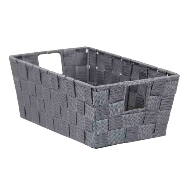 Woven Strap Bin Gray Small