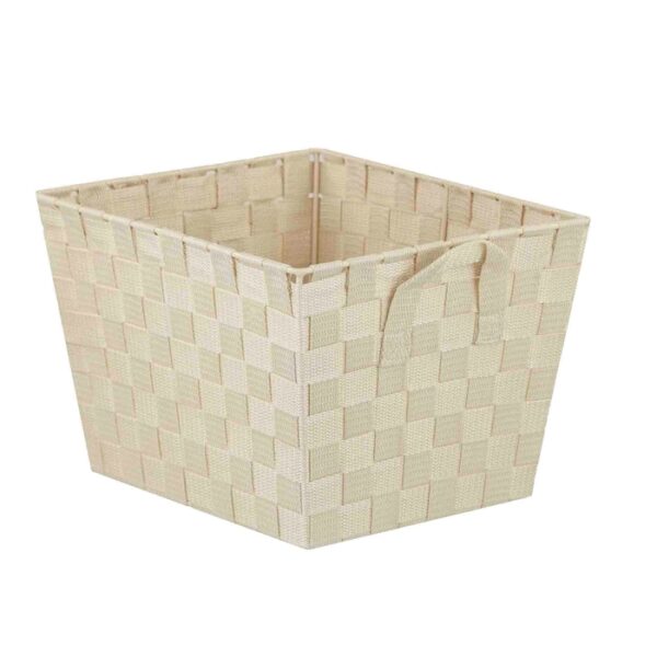 Woven Strap Bin Ivory Medium