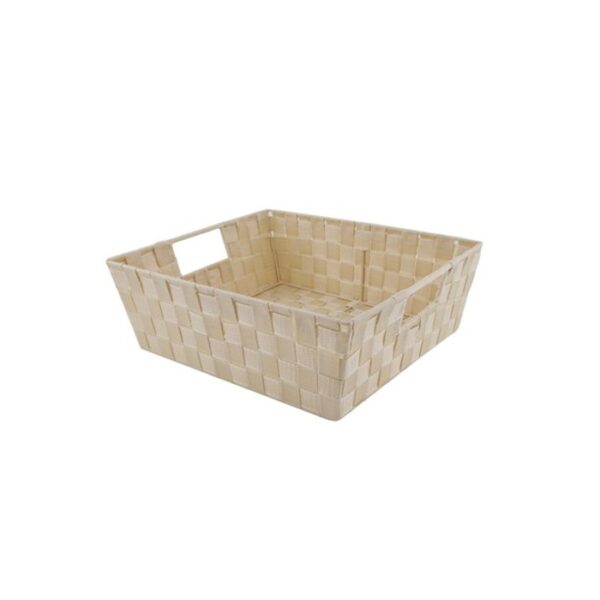 Woven Strap Bin Ivory Large