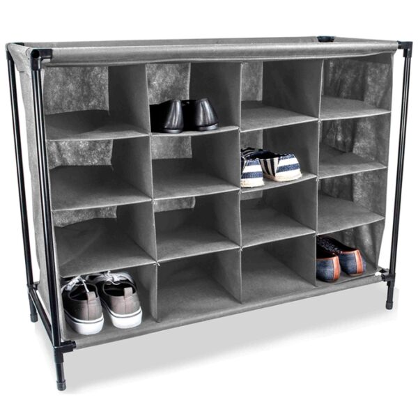 Sunbeam 16 Pair Shoe Rack Grey
