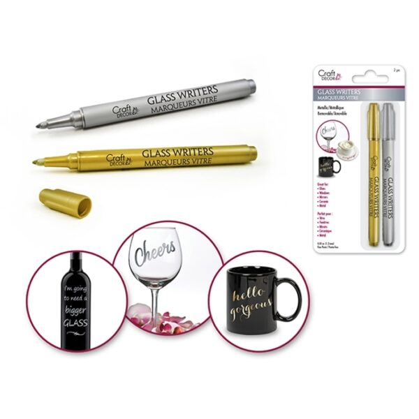 Glass Writers1.2mm Fine Point Metallic Gold/SiLver