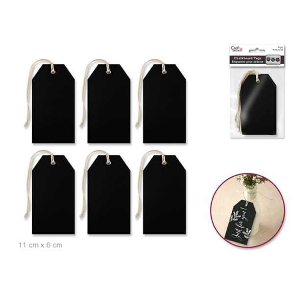 Chalk-it-up tags w/ cord x6 luggage tags