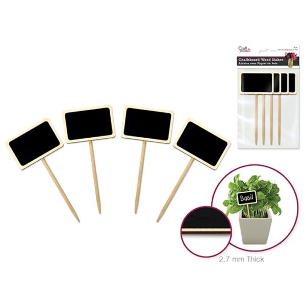 Chalk-it-Up Wood Natural Rectangle Border 4pc