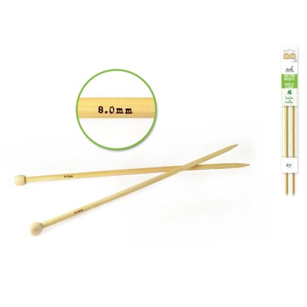 #11 (8mm) Bamboo Knitting Needles 35cm