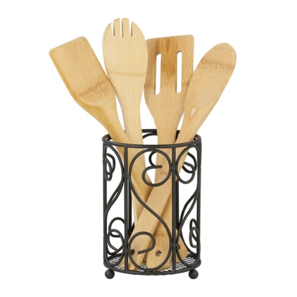 Black cutlery holder