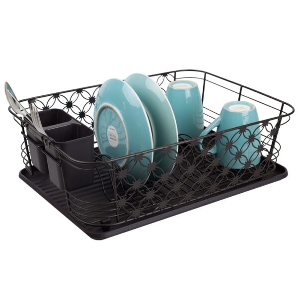 3 Pieces Dish Rack Wire Decorative Bronze