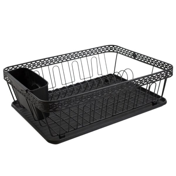 3 Pieces Dish Rack Wire Decorative Black