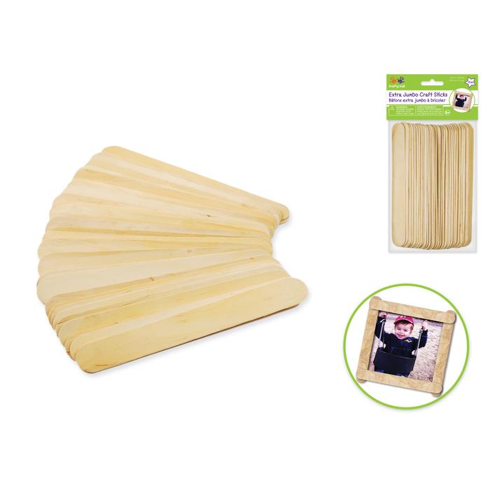 Extra Jumbo Natural Popsicle Sticks 25pk.