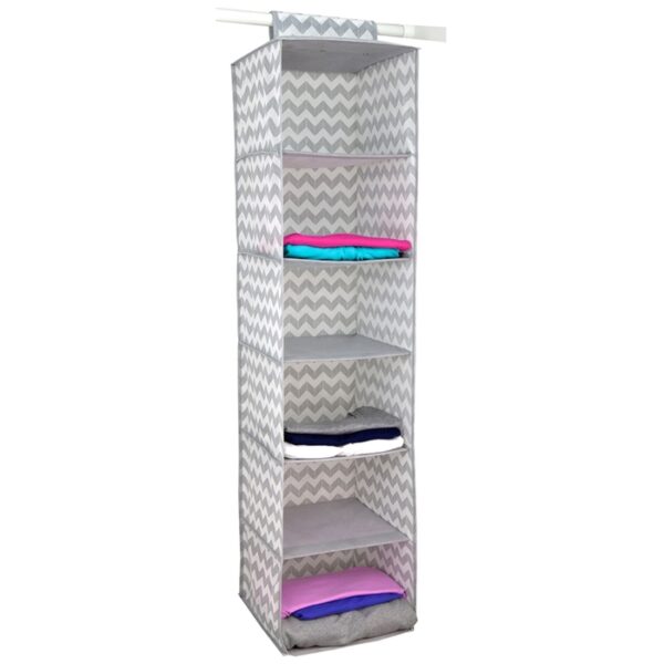Closet organizer 6 shelf chevron grey