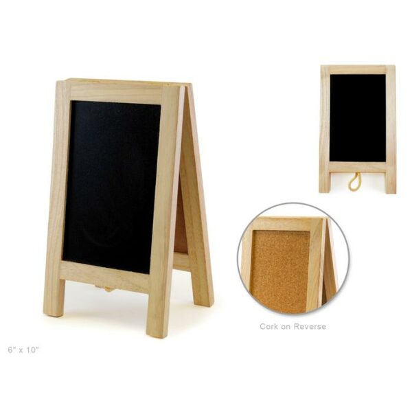 Wood Cratf 6"x10" Natural Diy Chalboard/Cork Easel