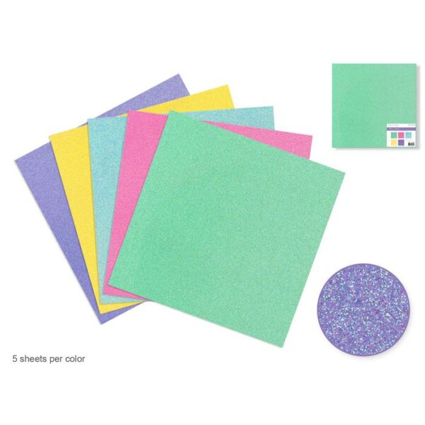 12"x12" Glitter Cardstock 190gsm Asst Iridescent