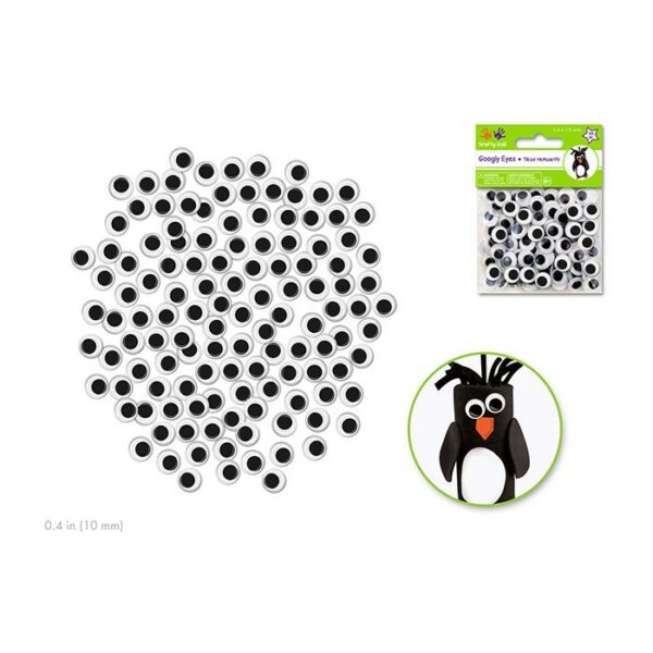 Round 10mm 125/pk Paste-On Googly Eyes