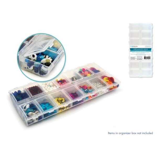 9"x4"x1" Organizer Box 14-Comp w/Snap Lids