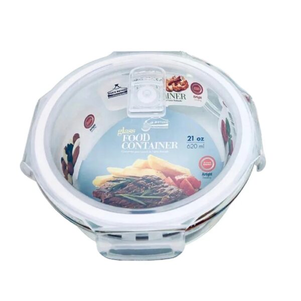 Round Glass Food Storage  With Cover 620ML