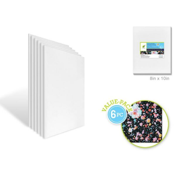 8"x10" Value-Pack Canvas Panel 6 Pieces Artist