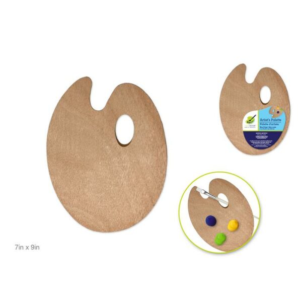 7"x9" Wood Oval Artist Palette