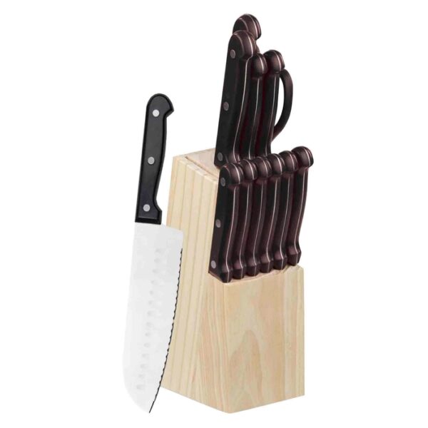 Home Basic 13 Pieces Knife Set With Block Black