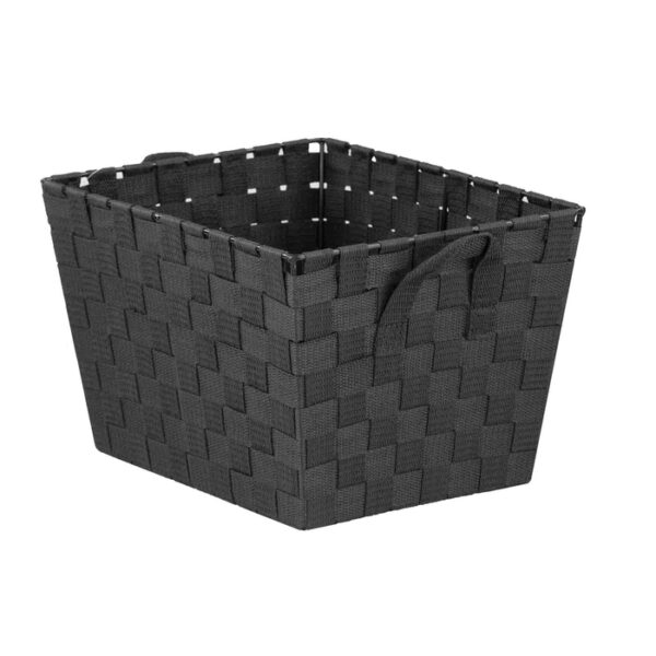 Woven Strap Bin Black Medium
