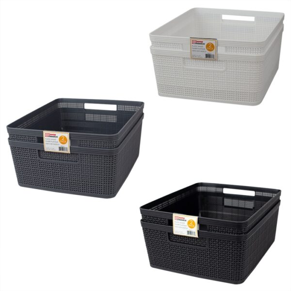 2 Pieces Plastic Basket Sets Trelli