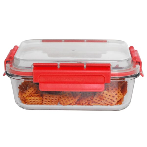 Glass Storage Container Red 35.Oz